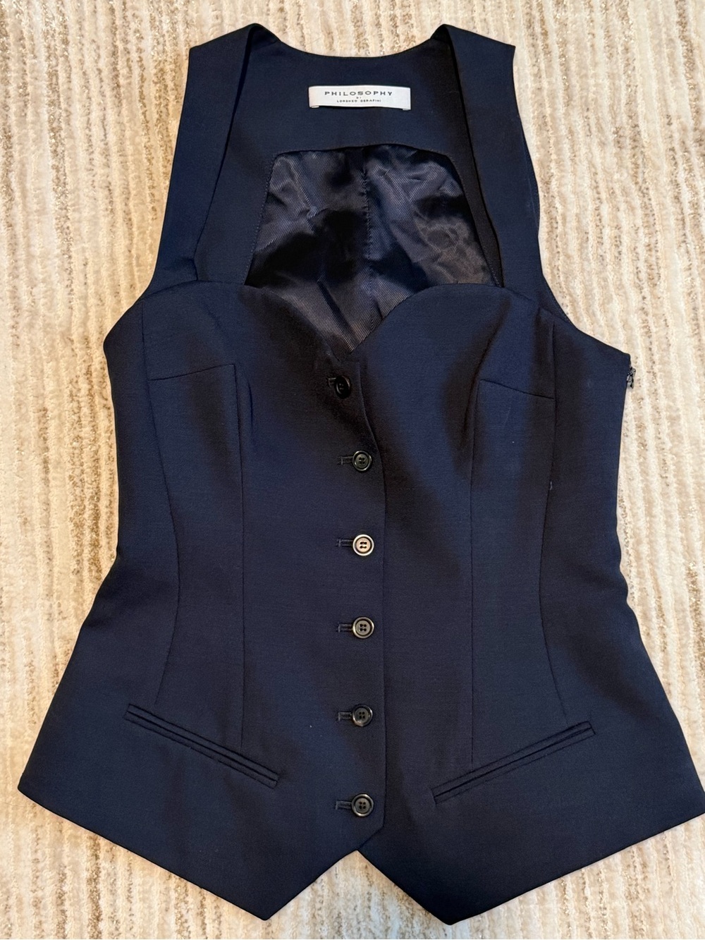 Philosophy di Lorenzo Serafini Tropical Wool Halter Vest size 4